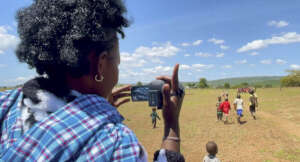 Sarah captures BRoll for a story on a new ECD