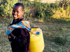 Jackline fetching water after school