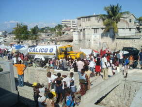 Distributing Water to Earthquake Survivors