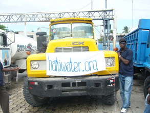 Filling up a Truck for Water Relief