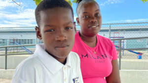 Andre with his mother