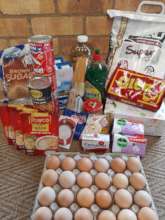 Food hamper provided to a woman in need