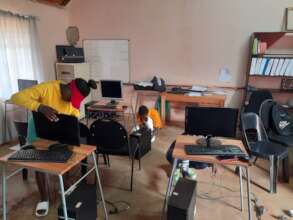 Students during the computer lesson.