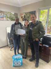 Simphiwe with Adam and Isabelle.