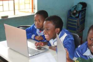 Computer lesson underway at Ezulwini NCP