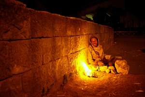 Child keeping warm