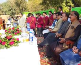 Principal of the college and guests at stage