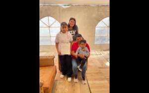 Grant recipient with her mom and brother