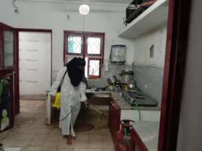 Sanitizing children's home to prevent Covid