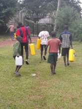 Children fetching water during dry season
