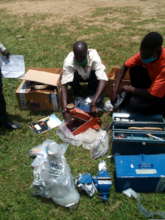 Mechanic tutor checking the tools and equipment