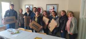 university students receive laptops