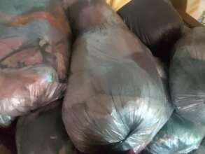 Getting clothing ready to distribute