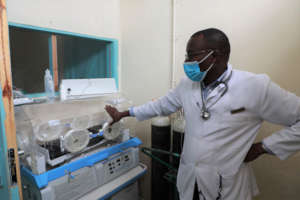 Dr Shadrack in the neo-natal unit