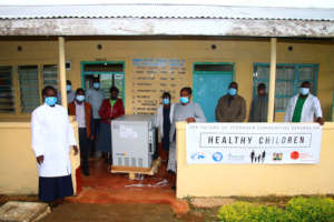 Vaccine fridge delivery to health facility