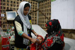 Baby Treated at Medical Clinic in Cox's Bazar