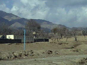 Desolate landscape after war