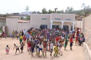 Children on the first day at the current center
