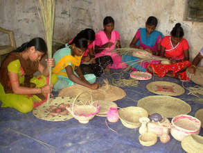 Backward girls preparing home decorative
