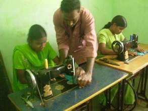 Tailoring practice by  dalit girls