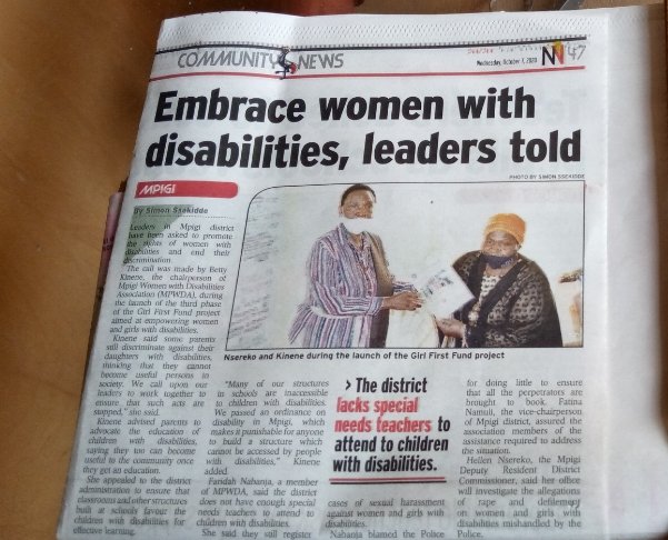 Educate 150 Girls with Disabilities Mpigi Uganda