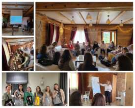 Volunteer and employee meeting
