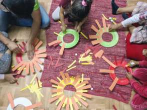 Crafts activities in the Child Friendly Space