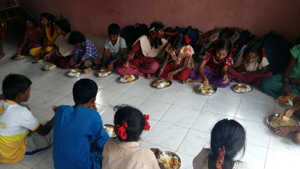 Meal to tribal children during critical pandemic