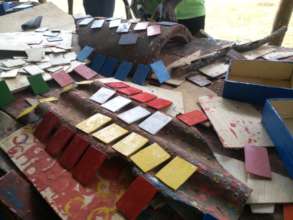 Colour tablets made by Linet during the training