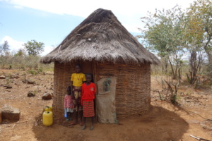 Children in front of their house in East Pokot