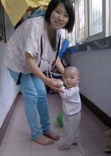 JH practicing walking