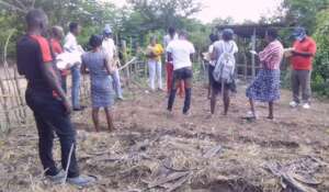 Trainees learn how big a garden plot should be