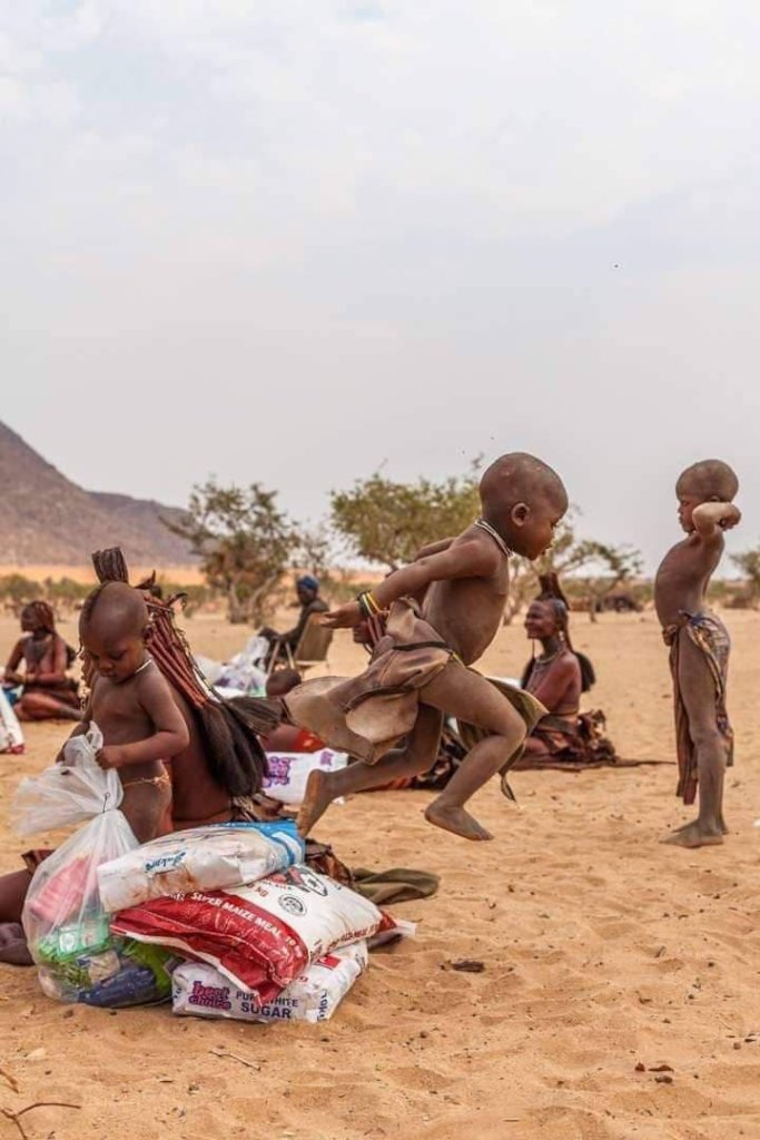 Food for children in refugee settlement Uganda