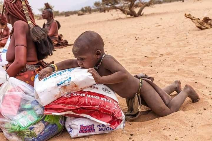 Food for children in refugee settlement Uganda