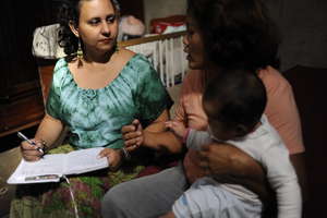 Psychologist making a home visit