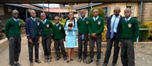 A photo op with eight of the nine beneficiaries