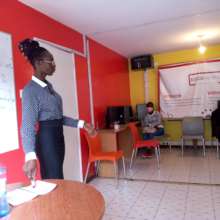 Vinick from Cohort 5 sharing her story to C9 youth