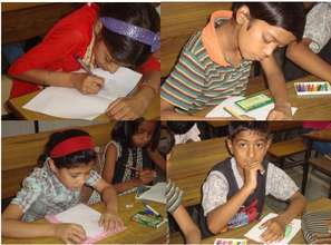 Children in action during workshop