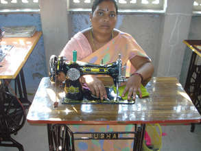 A dalit destitute woman learning skills training