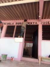 Leaders in village of Majada Verde paint school
