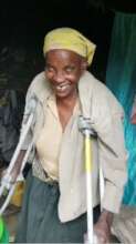 Back at Home with Her New Crutches!