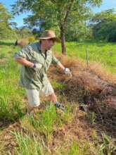 Nursery Site_Branden removing barbed wire