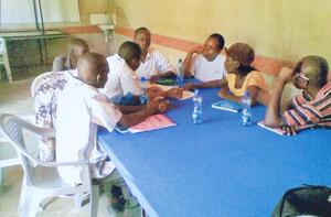 Group discussion during the training