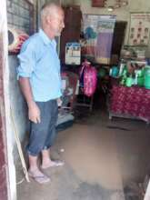 A flooded classroom at Ram Janaki School