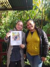 Two participants with the family training guide