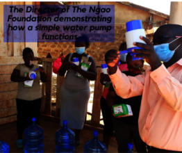 Distributing Water bottles and hand press pump