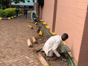 Laying pipes to supply clean water