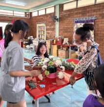 Learning to make formal flower arrangements