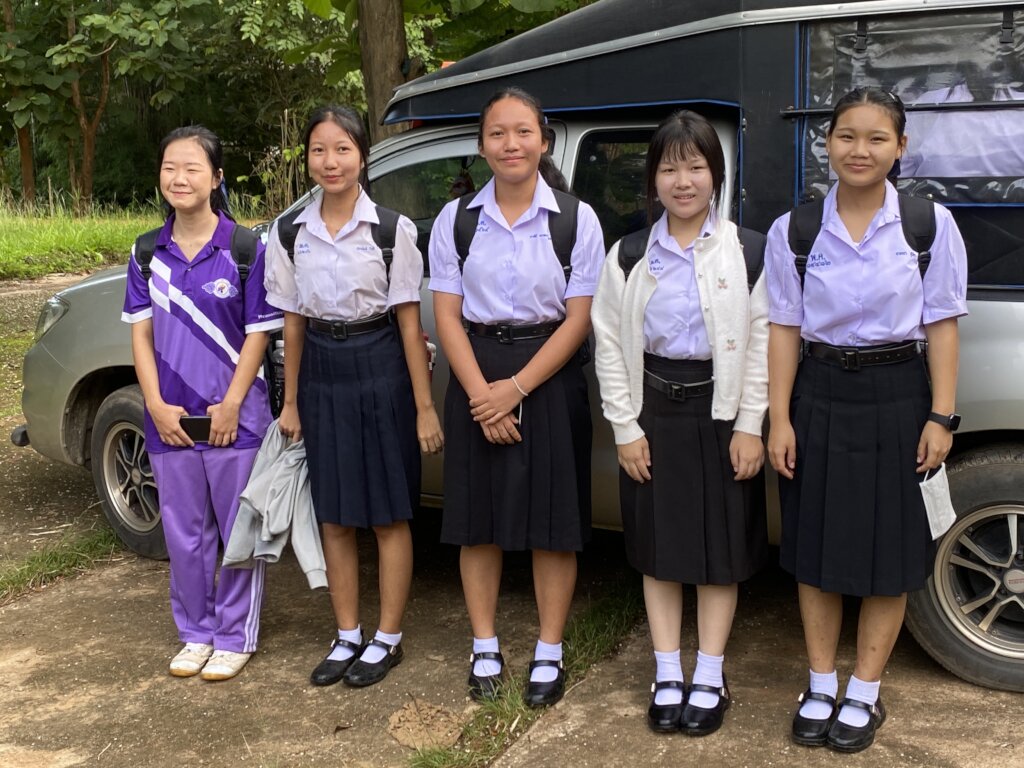 High School Girls Head Off to School