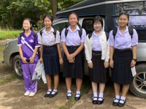 High School Girls Head Off to School